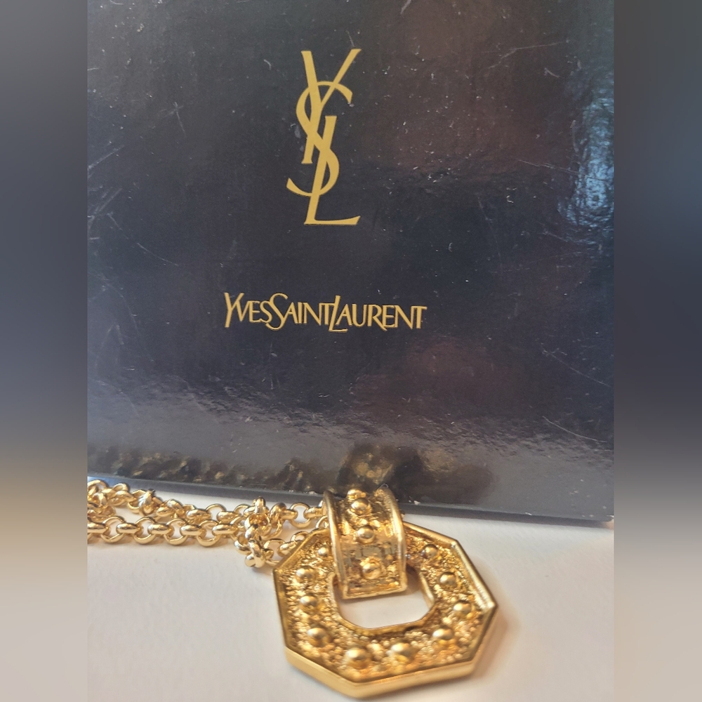 YSL Yves Saint Laurent Gold Plated Necklace - Picture 3 of 4